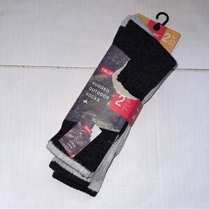 Tru Fit Trufit Rugged Outdoor Socks 2 Pair Long Crew Size Shoe Size 7-12